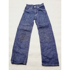 Vintage 50s Farah Of Texas Gold Strikes Knees Patch Cowboy USA Jeans Kids Sz 7